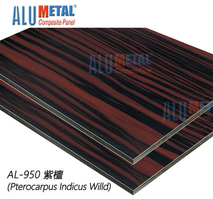 1220X2440mm نانو سطوح خشبية لوحة الألومنيوم المركب Acp ورقة خارجية 10 مم