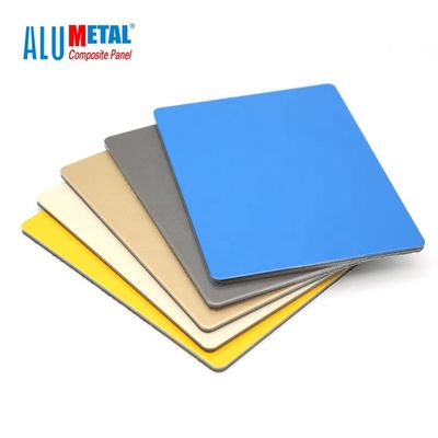 لوح الألمنيوم المركب PVDF في الهواء الطلق المصقول مواد السطح الكسوة 4 مم
