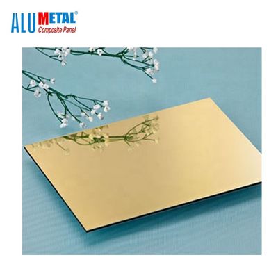 1220 X 2440mm Golden B1 الألومنيوم المركب ورقة 0.5 مم سميكة HDPE الأساسية