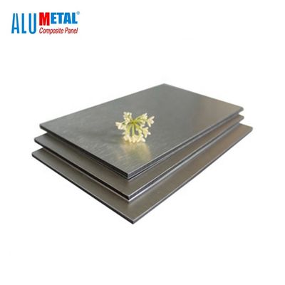 المموج المصقول نحى الألومنيوم ACP ألواح السقف ورقة لاصقة 1000mm 6mm LDPE