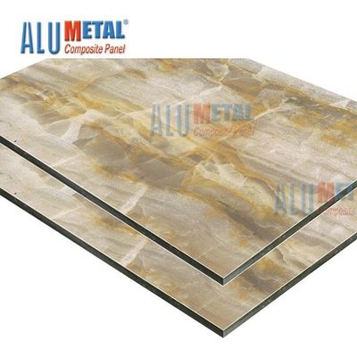 5mm 1570mm رخام ألومنيوم مركب لوح خارجي جدار لوح طلاء PVDF