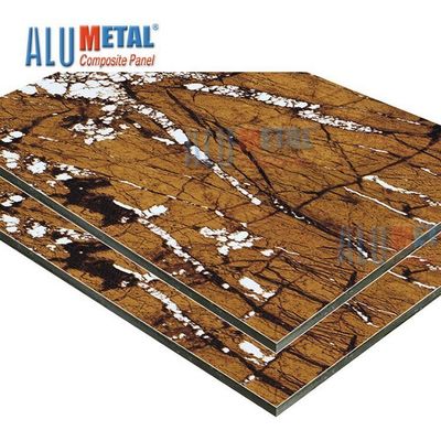 رخام LDPE 0.70mm PE لوح الألومنيوم المركب لوح Acp Wall Cladding نانو 2440 مم