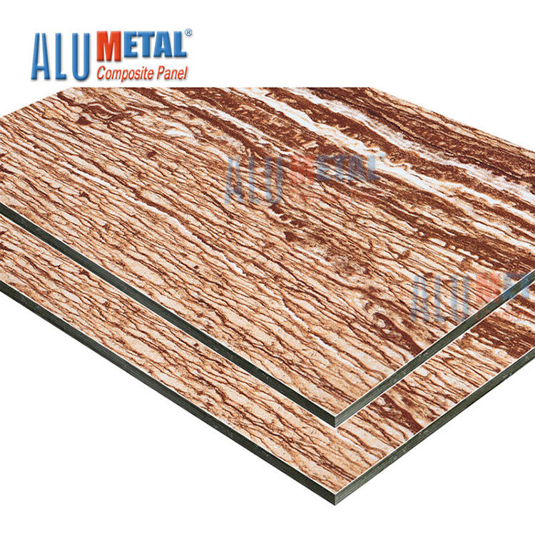 رخام LDPE 0.70mm PE لوح الألومنيوم المركب لوح Acp Wall Cladding نانو 2440 مم