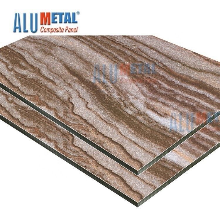 0.08mm 6mm الخشب البلاستيك والرخام الألومنيوم المركب لوحة الجدار الخارجي الكسوة Odm